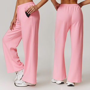 Pantalon de survêtement personnalisé de haute qualité pour femmes, ample, avec cordon de serrage, confort, jambe large évasée, service OEM - Product Image 2
