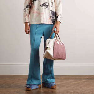 Personalizado ligero 3D en relieve Cross Stack Flare pantalones de chándal de los hombres de pista Pantalones de chándal de lona - Product Image 4