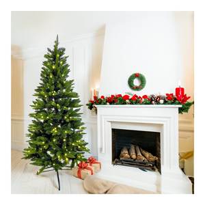 Sapin de Noël décoré vert mince avec 300 lumières LED, en PVC et PE, 86 po H x 180 po L, 79892 par lot - Product Image 2