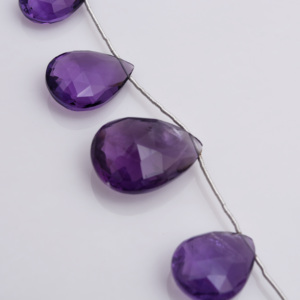 Piedra Preciosa de Amatista Natural Facetada en Forma de Pera para la Elaboración de Joyería Fina, Collar de Piedras Preciosas - Product Image 1