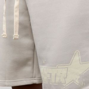 Shorts neutres de poids lourd 380 GSM en coton biologique, style streetwear, coupe large, taille élastique avec cordon de serrage, qualité supérieure - Product Image 4