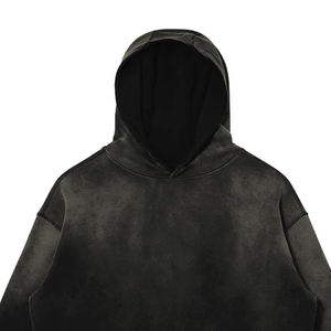 Sweat à capuche d'hiver pour homme de haute qualité, 100% coton, motif délavé au soleil, impression numérique, broderie, logo zippé, 300g, coupe classique - Product Image 2