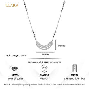 NOVAMART Fine Pure Silver Mangalsutra Necklace Geometric Pattern Gold Beads Strands Religious Wedding Gift for <b>Wife</b> Featuring Di - Product Image 6