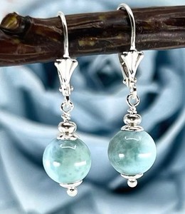 Pendiente colgante de cristal de Larimar Natural de grado A de gran calidad, piedra preciosa blanca, regalo perfecto para su regalo de cumpleaños, regalo de aniversario - Product Image 1