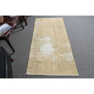 Tapis en laine tissé plat jaune blanc moderne de 3x6 pieds Style turc Patchwork Rectangle tapis pour salon couloir 10mm Latex - Product Image 1