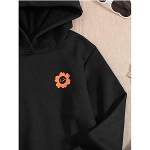 Nuevo diseño de mujer 100% algodón tejido invierno manga larga hombro pendiente cuello impreso cómodo pulóver Sudadera con capucha frontal - Product Image 3
