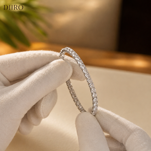 Classic 925 Sterling <b>Silver</b> <b>Bracelet</b> Round Brilliant Cut Diamond Unisex Moissanite Proposal Jewelry - Product Image 6