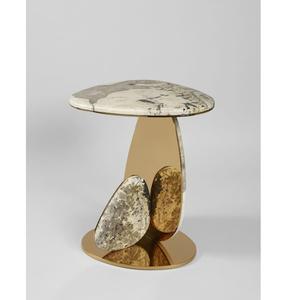 Table d'appoint ronde en métal au design signature, table basse de qualité antique, taille personnalisée, en aluminium et laiton - Product Image 5