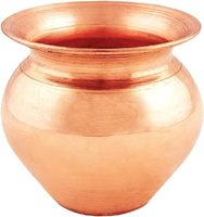 Pot d'eau classique Pooja Lota en cuivre de haute qualité pour mariages rituels religieux ménagers Logo personnalisé motif métal