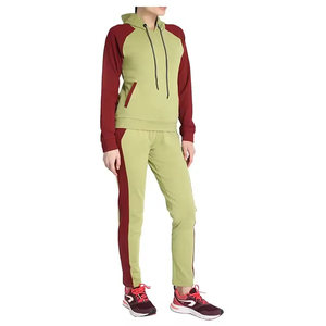Diseño elegante, chaqueta con cremallera de color personalizada, conjuntos de Jogger de cintura alta, 2 piezas, ropa de calle ajustada informal, chándales para mujer - Product Image 3