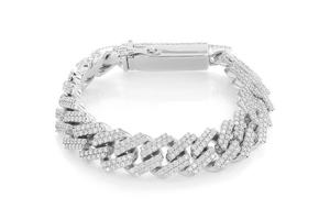 Hip Hop Cuban Link Diamond Bracelet Moissanite Cuban Link Bracelet 14K Chapado en oro amarillo Fabricación DE JOYAS EN LA India - Product Image 2