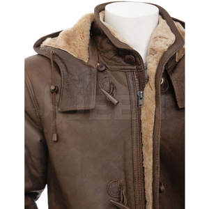 Último diseño de abrigo de invierno de piel de talla grande para hombre abrigo de piel de oveja grueso de Color marrón abrigo de piel de oveja para hombre - Product Image 6