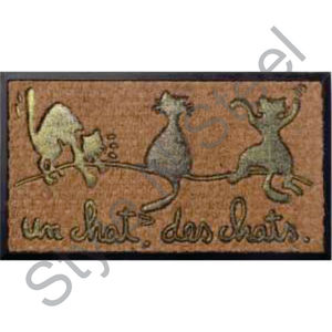 Trois chat dansant sur le fil um chat des chats impression couleur marron paillasson tapis antidérapant tapis au prix de gros - Product Image 1
