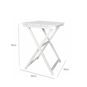 WELL HOME Mesa auxiliar plegable de madera de haya con acabado blanco, 70x50x76 cm, mesita de noche - Product Image 3