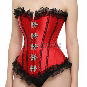 Haut corset gothique pour femmes avec dentelle, mode d'inspiration victorienne - Product Image 1