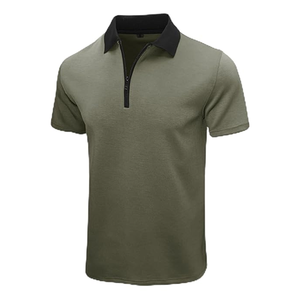 Polo inspirado en la ropa de calle para hombre, camisa con rayas verticales media cremallera y a la moda para estilo diario, pedido personalizado - Product Image 5
