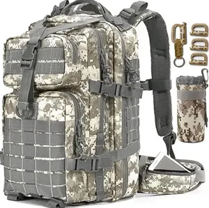 suppliers grey camouflage high-capacity outdoor waterproof oxford travel bag tactical duffle backpack with zipper