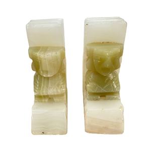 Serre-livres Vintage Onyx, Serre-livres décoratifs en pierre d'onyx blanc, Serre-livres en onyx vert ancien - Product Image 3