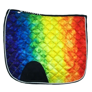 Jeu de coussinets de selle de cheval à sublimation arc-en-ciel avec doublure en tissu pour le style de saut - Product Image 3