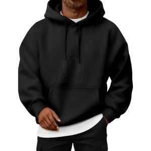 Custom <b>Black</b> <b>Hoodie</b> Men Heavyweight Oversized Drop Shoulder Sweatshirt Blank <b>Plain</b> Cotton Fleece Streetwear Pullover Wholesale - Product Image 1