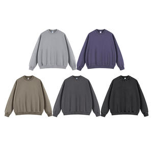 เสื้อฮู้ดเทอร์รี่สำหรับผู้ชาย, เสื้อกันหนาวคอกลมสวมหัวสีพื้น420กรัมซักได้ - Product Image 1