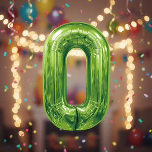 Globo de Fiesta con Número Verde N0 100 cm, Bolsa de 12 Unidades - Product Image 3