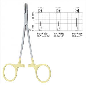Porte-aiguilles chirurgical Astrin Finochietto TC 5.25, Porte-aiguilles Mayo Hegar TC 7 pouces, Ensemble d'instruments en acier inoxydable avec manche doré - Product Image 6