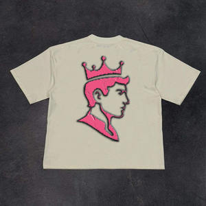 T-shirt vintage pour hommes à imprimé graphique personnalisé 100% coton respirant Streetwear poids lourd DTG impression solide tricoté Batik - Product Image 2