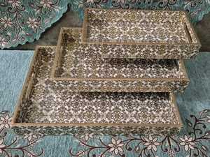 ชุดถาดเคลือบอีนาเมลแบบดั้งเดิมพร้อมงานศิลปะที่กำหนดเองสำหรับของขวัญรอมฎอนและเทศกาล - Product Image 4