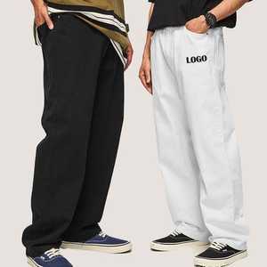 เสื้อผ้าผู้ชายกางเกงยีนส์ขายาวทรงหลวมมีกระดุมสไตล์ลำลองทำจากผ้าฝ้ายระบายอากาศได้ดีปักโลโก้ได้ตามต้องการสำหรับฤดูร้อน - Product Image 2