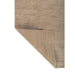 พรมขนสัตว์ถักมือสีเบจและสีน้ำตาล รุ่น AKWL-2041 รูปทรงสี่เหลี่ยมผืนผ้า พรมปูพื้นปอกระเจาสำหรับตกแต่งบ้าน ห้องนั่งเล่น และทางเดิน - Product Image 5