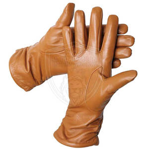 Guantes de cuero listos para el invierno con forro grueso y elegantes guantes de cuero de acabado liso exterior con ajuste cómodo - Product Image 3