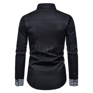 Camicie da <span class=keywords><strong>Uomo</strong></span> Primaverili Casual, Vestibilità Aderente, Traspiranti, Asciugatura Rapida, Anti-Pilling, in Poliestere/Cotone, Personalizzabili per Vendita <span class=keywords><strong>Online</strong></span> - Product Image 2