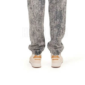 2025 Mid <b>Weight</b> Acid Wash Custom Design Mid Waist Elastic Waist Casual Trousers 100% Cotton Canvas Breathable Straight Pattern - Product Image 6