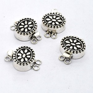 Fermoir à boîte multi-brins 23X17X7MM 2 brins cuivre oxydé et plaqué argent or 18 carats fermoir à bijoux plaqué or 18 carats B216 - Product Image 5