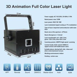 ไฟเลเซอร์งานแต่งงานซินเดอเรลล่า 10W RGB แอนิเมชั่น ควบคุมผ่านแอพมือถือไร้สาย สำหรับงานแต่งงาน แสงเวทีสำหรับการเต้นรำครั้งแรก - Product Image 6