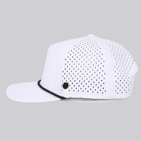 Gorra de Cuerda Personalizada de 5 Paneles Estructurada con Cierre Ajustable, Bordado 3D, Estilo Deportivo, Visera Curva Cortada con Láser, Botón de Plástico Satinado, Para Exteriores