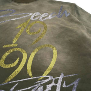 Personnalisé 100% Coton Vintage Boxy Fit Oversize Ras Du Cou T-Shirt pour Hommes Streetwear DTG Graphique Imprimer Solide Motif Crop Longueur - Product Image 3