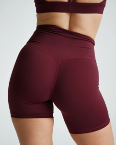 Pantalones cortos de cintura en V sin costuras altamente duraderos para mujer Pantalones cortos de Yoga de compresión a prueba de sentadillas Marca personalizada disponible - Product Image 2