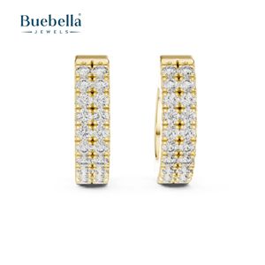 Offre Spéciale demi-Bali en argent sterling 925 double rangée avec boucles d'oreilles en diamant rond pour femme - Product Image 5