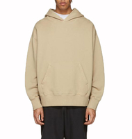 Sudadera de algodón 100% de gran tamaño unisex de gran tamaño con logotipo personalizado impreso sin cordón liso teñido de alta calidad Sudadera con capucha en blanco otoño