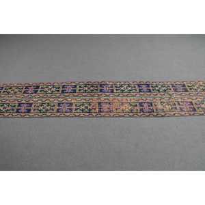 Vintage Turkish <b>Runner</b> Rug 1.5x8.7 ft, Blue <b>Red</b> Floral Rug - Product Image 2