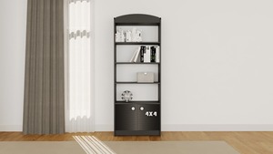 Estantería moderna de madera negra para niños, banda de borde desmontada, envío rápido, modelo MUSVENUS 14 para dormitorio y sala de estar - Product Image 5