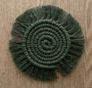 ชุดที่รองแก้วบนโต๊ะทำจากผ้าฝ้ายถักมือสไตล์โบโฮสำหรับถ้วยกาแฟเสิร์ฟจากอินเดีย - Product Image 4