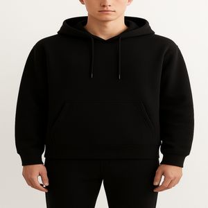OEM Plain <b>Black</b> 100% Cotton Fleece Oversized Winter Hoodie <b>Sweatshirt</b> for Casual Wear Anti-Wrinkle Digital Printing - Product Image 1