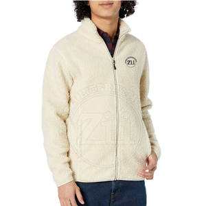 <b>Light</b> <b>Weight</b> Full Zipper Stand Collar Front Logo Men's Winter <b>Jacket</b> Wool Polyester Polar Fleece - Product Image 5