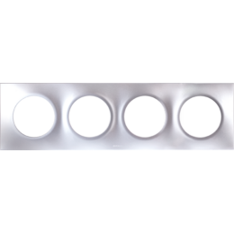 Placa de cubierta cuadrada de 4 bandas plateada para interruptores de pared Espaciado de centro a centro de 71 mm - Product Image 1
