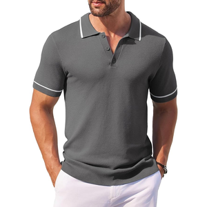 T-shirt polo en polyester de haute qualité pour hommes à la mode T-shirt homme à manches courtes personnalisé Polo style d'été avec motif solide - Product Image 1