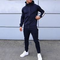 Survêtements de sport pour hommes à manches longues, coupe ajustée, 2 pièces, nouveau design, en molleton, respirant, streetwear, grandes tailles