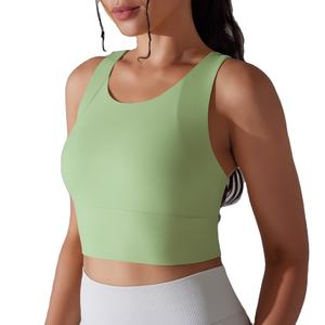 Sujetador deportivo clásico Racerback para mujer, sujetadores de yoga acolchados, reversibles, elásticos en cuatro direcciones, sujetador deportivo para gimnasio y yoga para mujer - Product Image 3